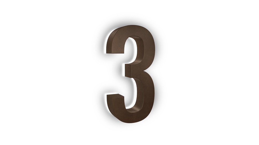 ABS-Polymer 5 Inch Number 6 Silver